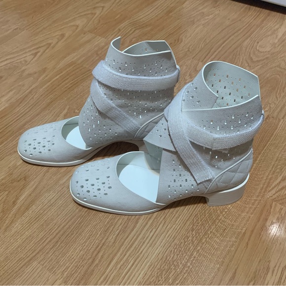 Suede Chanel booties with Velcro straps, size 7.5. Gently worn! Unique style ✨ - Picture 2 of 15